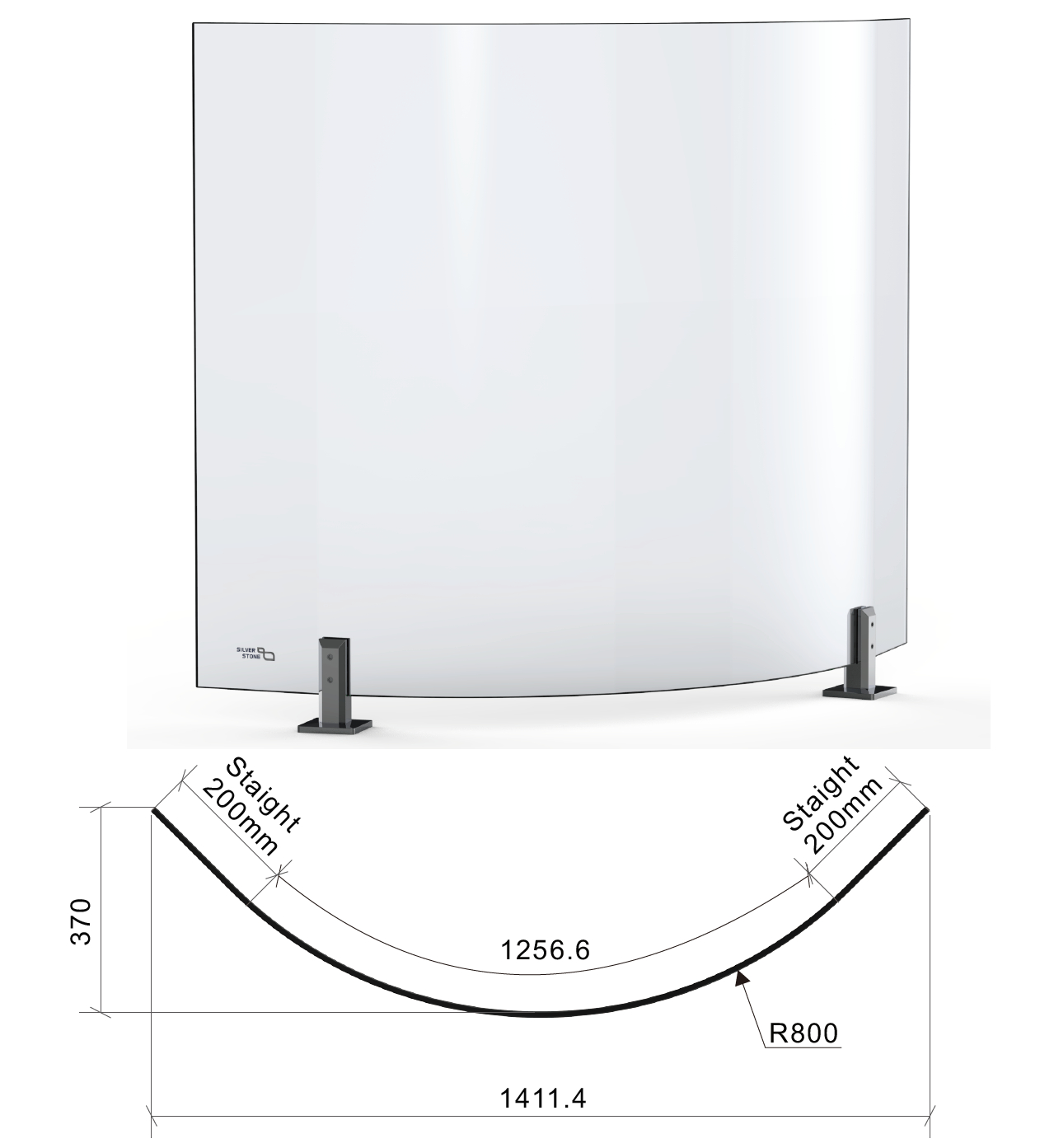 Radius 800mm & Straight 